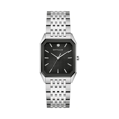 Wittnauer Omni Black Diamond Dial Stainless Steel Watch. WN3111