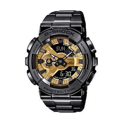 G-Shock G-Steel Full Metal 52X48MM Black and Gold Watch. GM110BD-1A9