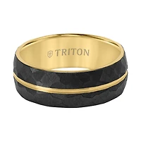 Triton 8MM Two-Tone Titanium Wedding Band. Size 10