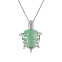 Sterling Silver and Jade Turtle Pendant