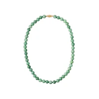 8MM Round Jade 18-inch Necklace in 14KT Yellow Gold