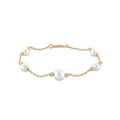 Fresh Water Pearl 7.5-inch Bracelet in 10KT Yellow Gold
