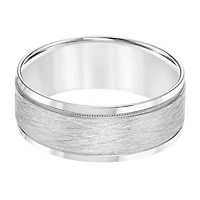 8MM  Milgrain Accent Wedding Ring in 10KT Gold. Size 10