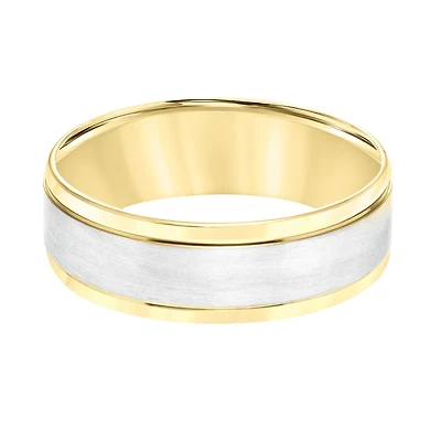 7MM Wedding Ring in 10KT Two-Tone Gold. Size 10