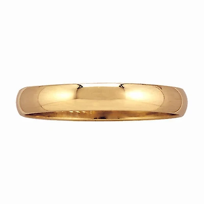 3MM Wedding Ring in 14KT Yellow Gold. Size 9