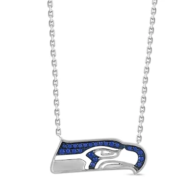 True Fans Fine Jewelry Seattle Seahawks 18-inch Pendant in Sterling Silver