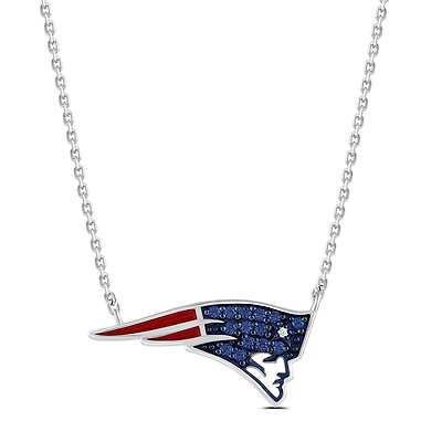 True Fans Fine Jewelry New England Patriots 18-inch Pendant in Sterling Silver