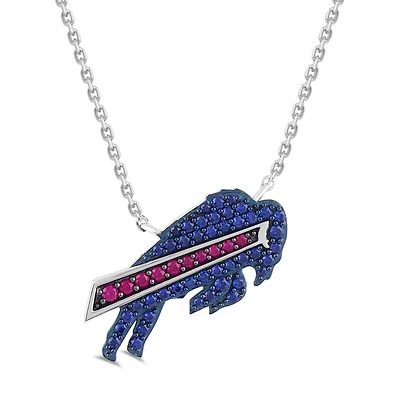 True Fans Fine Jewelry Buffalo Bills 18-inch Pendant in Sterling Silver