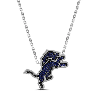 True Fans Fine Jewelry Detroit Lions 18-inch Pendant in Sterling Silver