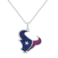 True Fans Fine Jewelry Houston Texans 18-inch Pendant in Sterling Silver