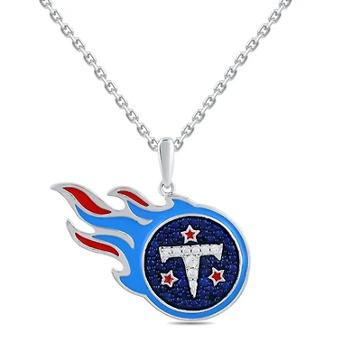 True Fans Fine Jewelry Tennessee Titans 18-inch Pendant in Sterling Silver