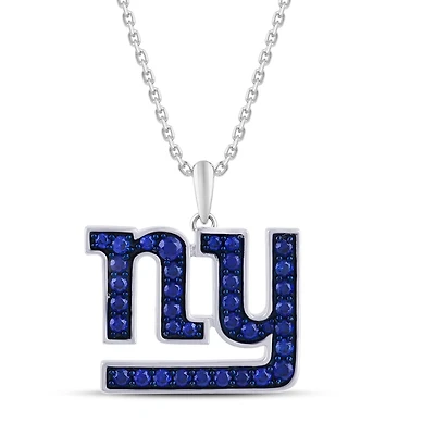 True Fans Fine Jewelry New York Giants 18-inch Pendant in Sterling Silver