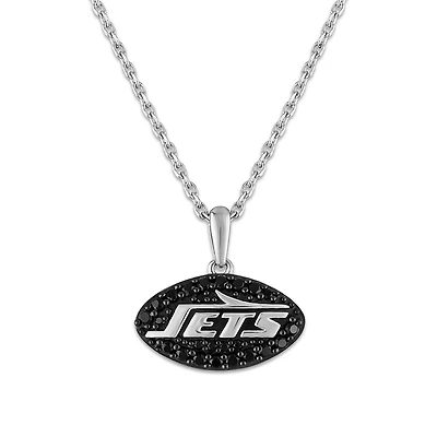 True Fans Fine Jewelry New York Jets 18-inch Pendant in Sterling Silver