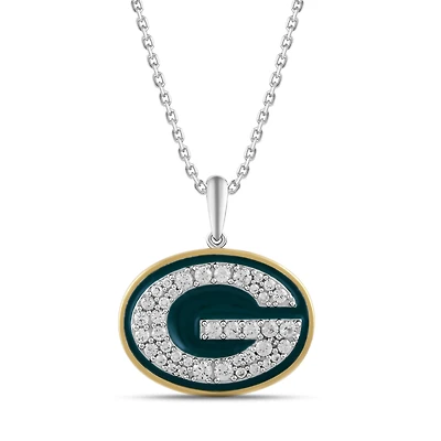 True Fans Fine Jewelry Green Bay Packers 18-inch Pendant in Sterling Silver