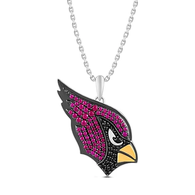 True Fans Fine Jewelry Arizona Cardinals 18-inch Pendant in Sterling Silver