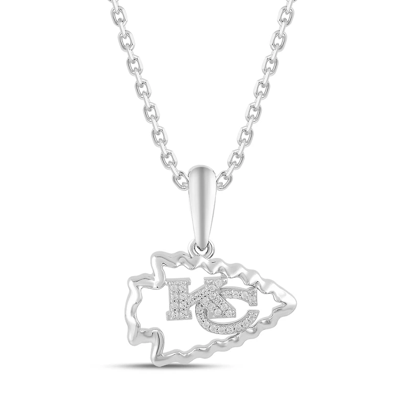 True Fans Fine Jewelry Kansas City Chiefs 18-inch Pendant in Sterling Silver