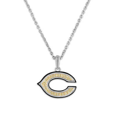 True Fans Fine Jewelry Chicago Bears 18-inch Pendant in Sterling Silver