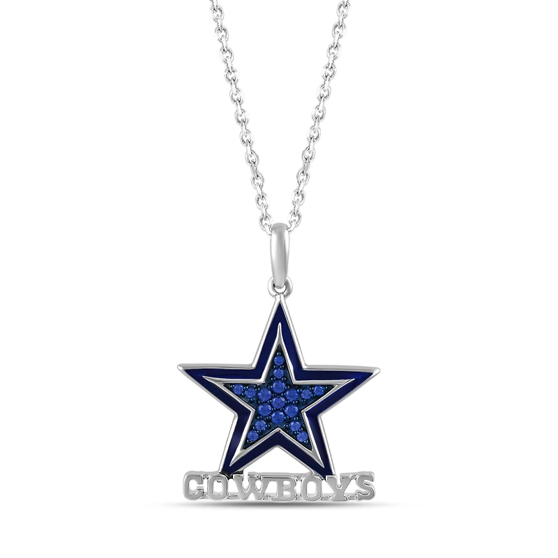 True Fans Fine Jewelry Dallas Cowboys 18-inch Pendant in Sterling Silver
