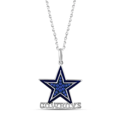 True Fans Fine Jewelry Dallas Cowboys 18-inch Pendant in Sterling Silver