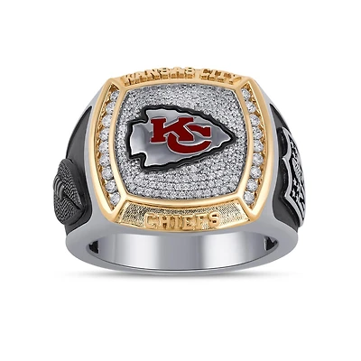 True Fans Fine Jewelry Kansas City Chiefs 1/2 CTW Natural Diamond Ring in Sterling Silver