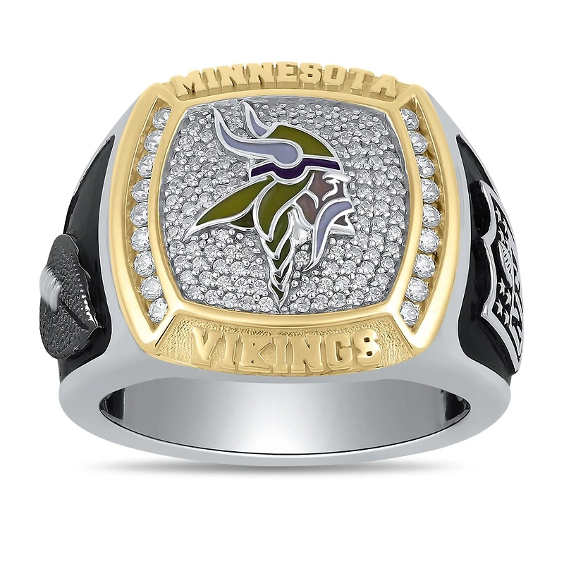 True Fans Fine Jewelry Minnesota Vikings 1/2 CTW Natural Diamond Ring in Sterling Silver