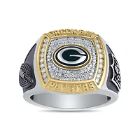 True Fans Fine Jewelry Green Bay Packers 1/2 CTW Natural Diamond Ring in Sterling Silver