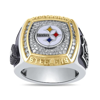 True Fans Fine Jewelry Pittsburgh Steelers 1/2 CTW Natural Diamond Ring in Sterling Silver
