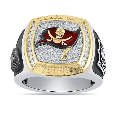 True Fans Fine Jewelry Tampa Bay Buccaneers 1/2 CTW Natural Diamond Ring in Sterling Silver