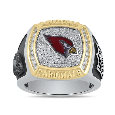 True Fans Fine Jewelry Arizona Cardinals 1/2 CTW Natural Diamond Ring in Sterling Silver