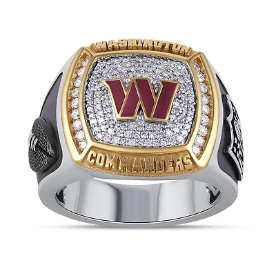 True Fans Fine Jewelry Washington Commanders 1/2 CTW Natural Diamond Ring in Sterling Silver