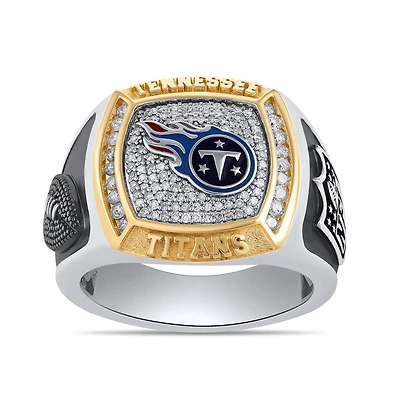 True Fans Fine Jewelry Tennessee Titans 1/2 CTW Natural Diamond Ring in Sterling Silver