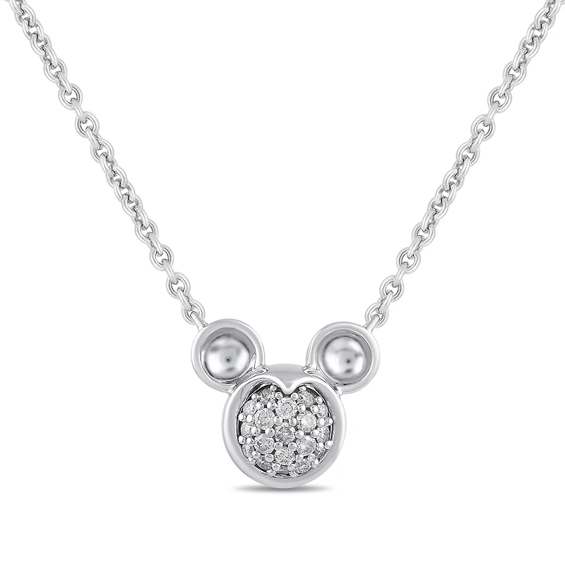Disney Jewels Diamond Accent Mickey Mouse Pendant in Sterling Silver