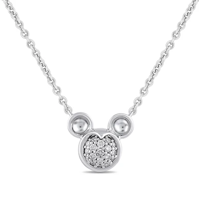 Disney Jewels Diamond Accent Mickey Mouse Pendant in Sterling Silver