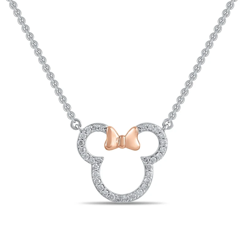 Disney Jewels Diamond Accent Minnie Mouse Pendant in Sterling Silver