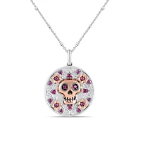 Disney Jewels Rhodolite Garnet Coco Pendant in Sterling Silver