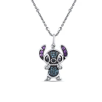 Disney Jewels Diamond Accent Lilo and Stitch Pendant in Sterling Silver