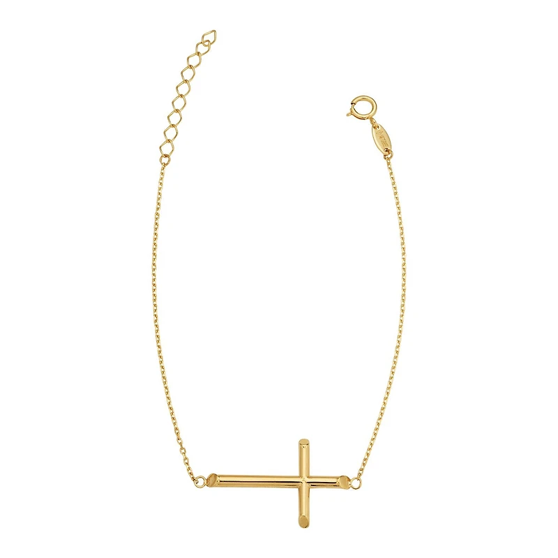 7.5-inch Cross Bracelet in 10KT Yellow Gold