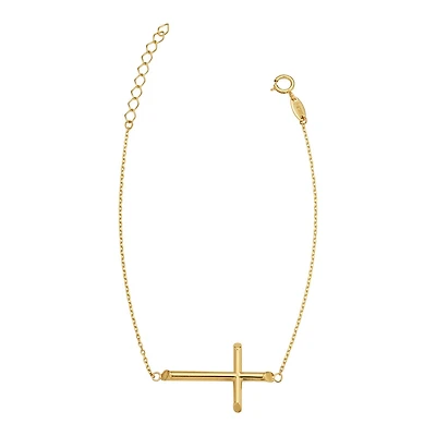 7.5-inch Cross Bracelet in 10KT Yellow Gold