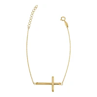 7.5-inch Cross Bracelet in 10KT Yellow Gold