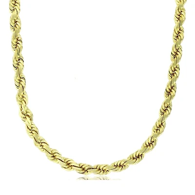 14KT Yellow Gold 26-inch 5MM Solid Rope Chain