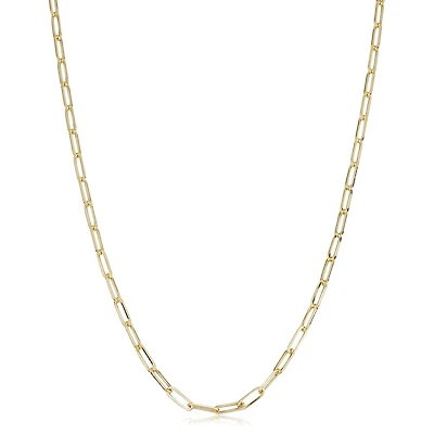 10KT Yellow Gold 18-inch 2.5MM Paperclip Chain