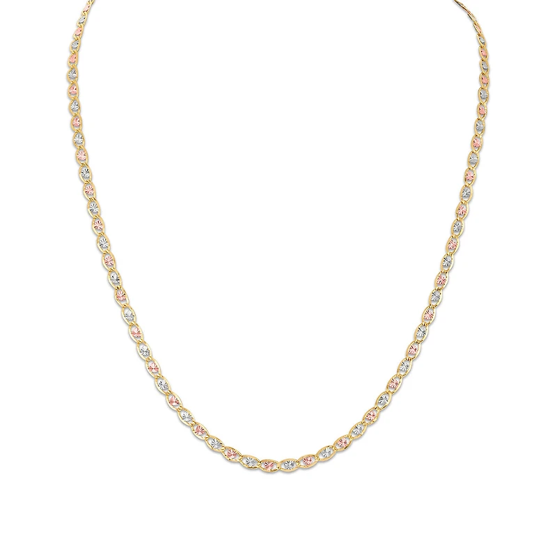10KT Tri-Color Gold 20-inch  Valentino Chain