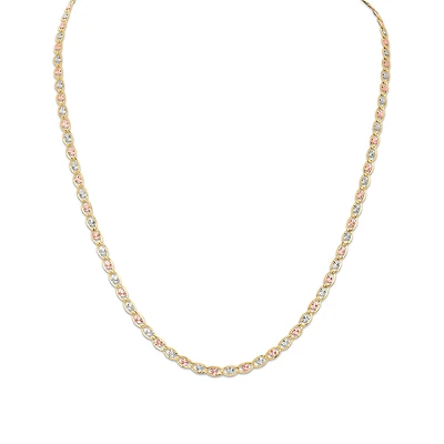10KT Tri-Color Gold 20-inch  Valentino Chain
