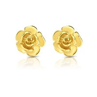 14KT Yellow Gold 9MM Flower Stud Earrings
