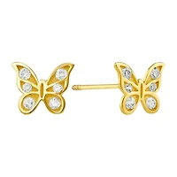 Sabelli 14KT Yellow Gold and Cubic Zirconia Butterfly Earrings