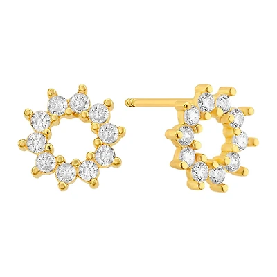 Sabelli 14KT Yellow Gold and Cubic Zirconia Circle Earrings
