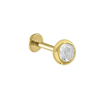 Sabelli 14KT Yellow Gold and Cubic Zirconia Single Earring