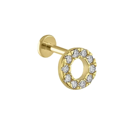 Sabelli 14KT Yellow Gold and Cubic Zirconia Single Circle Earring