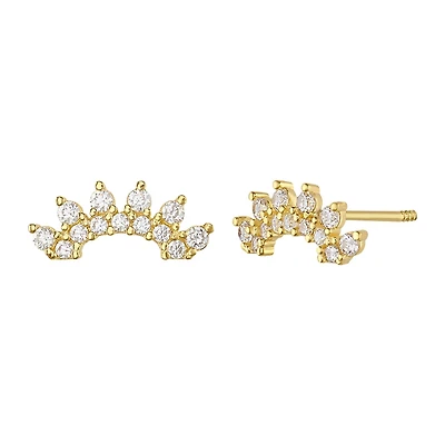 Sabelli 14KT Yellow Gold and Cubic Zirconia Crown Earrings