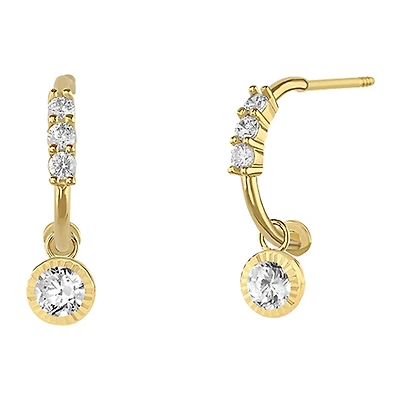 Sabelli 14KT Yellow Gold and Cubic Zirconia Drop Earrings
